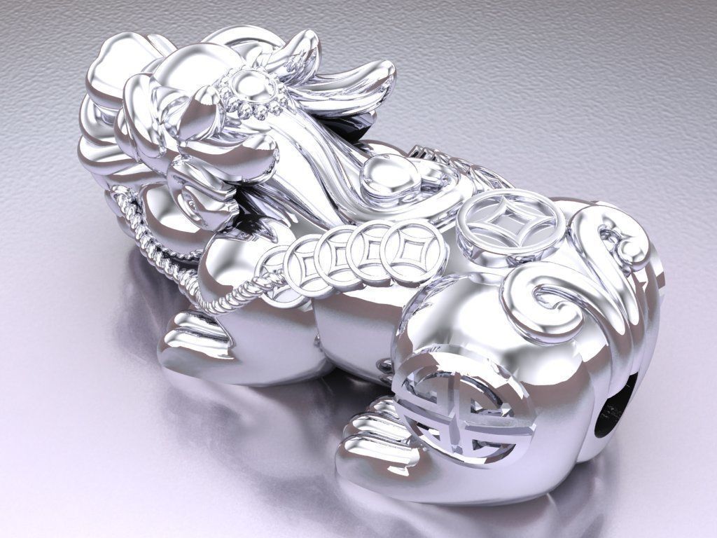 Pixiu money coin Bracelet - Unicorn bracelet - Size 20 mm 3D print model_8