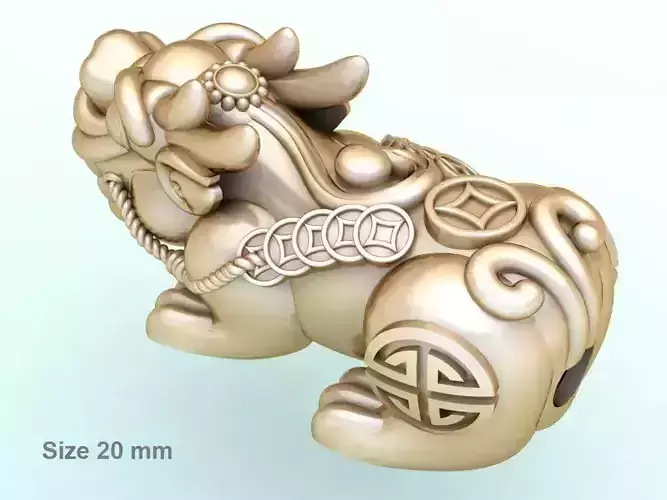 Pixiu money coin Bracelet - Unicorn  bracelet - Size 20 mm  