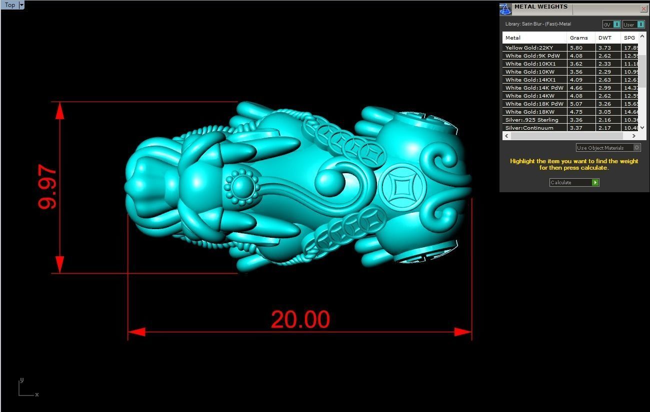 Pixiu money coin Bracelet - Unicorn bracelet - Size 20 mm 3D print model_10