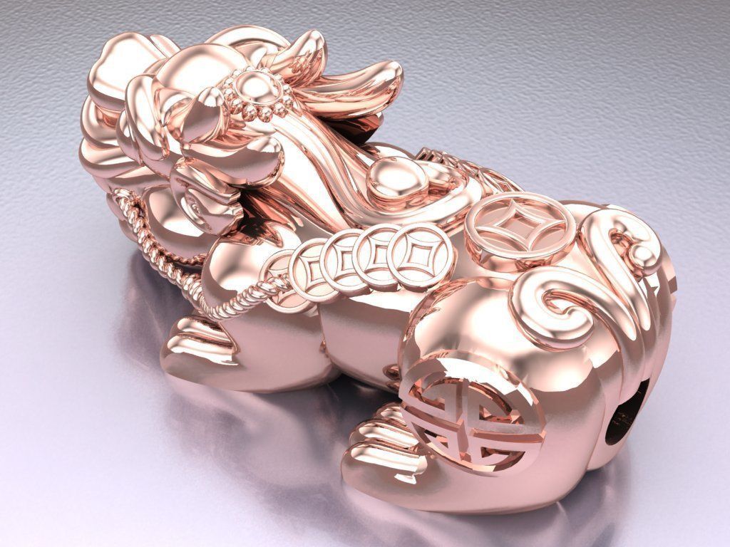 Pixiu money coin Bracelet - Unicorn bracelet - Size 20 mm 3D print model_6