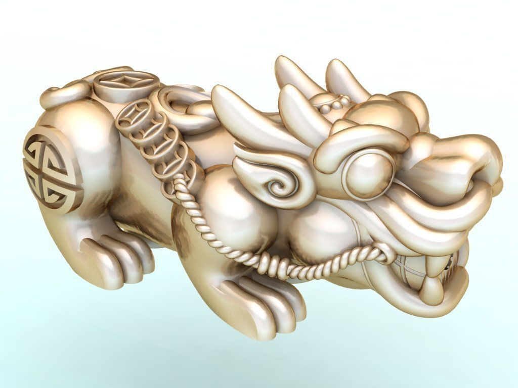 Pixiu money coin Bracelet - Unicorn bracelet - Size 20 mm 3D print model_1