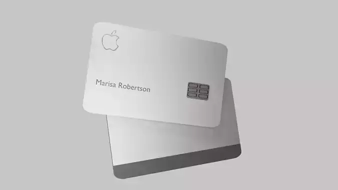 Apple card titanium Low-poly 3D model