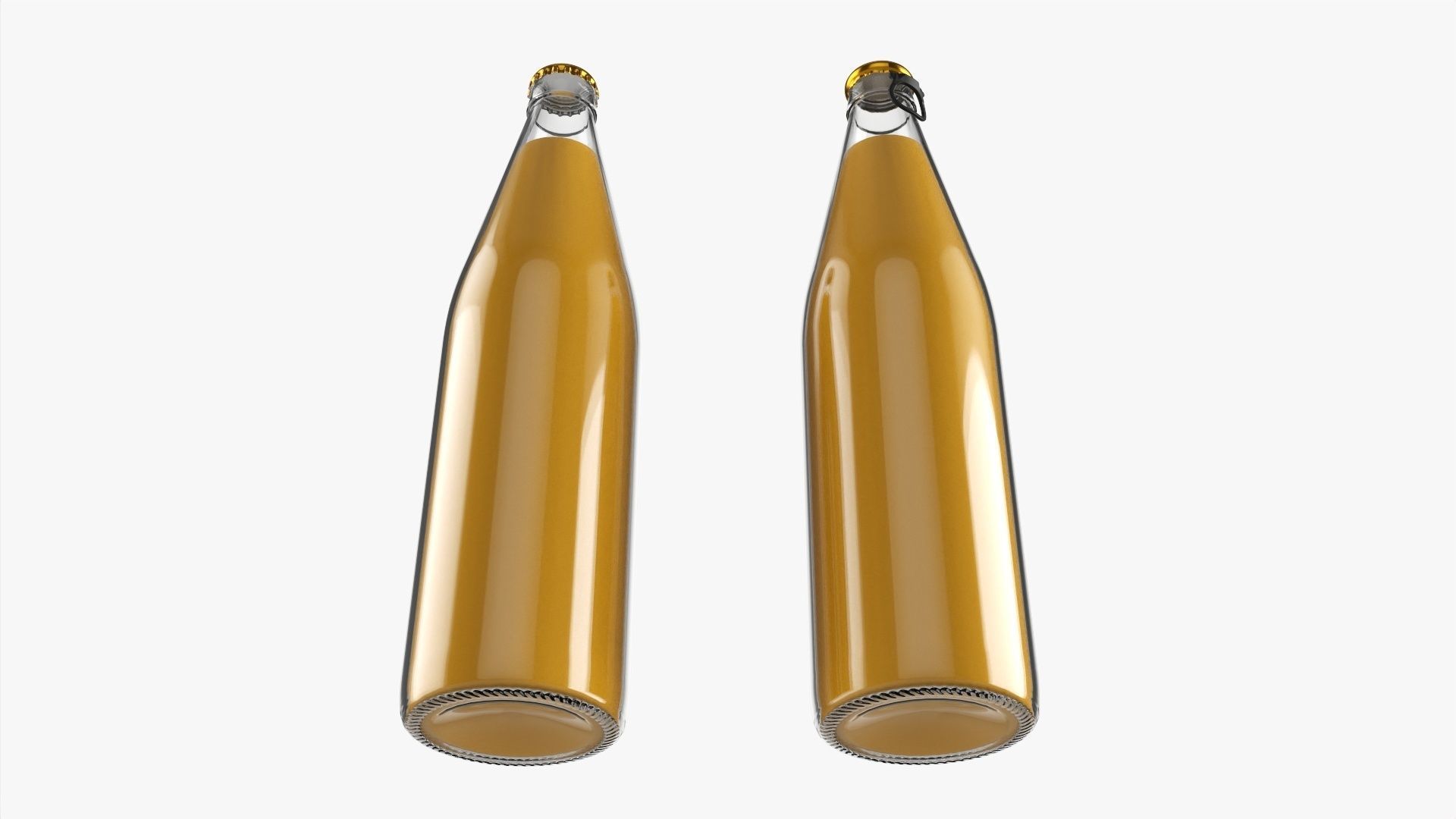 Glass soft drink soda water bottle 08 3D model_2