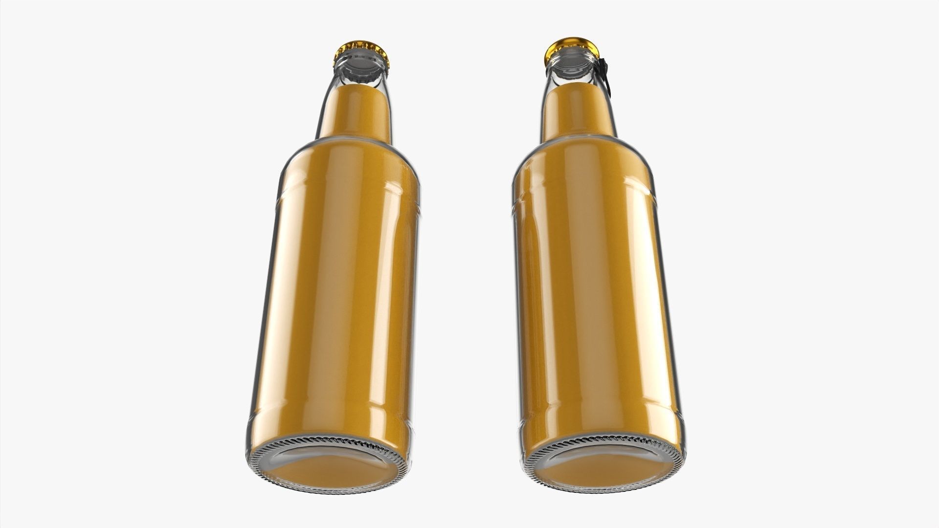 Glass soft drink soda water bottle 15 3D model_2
