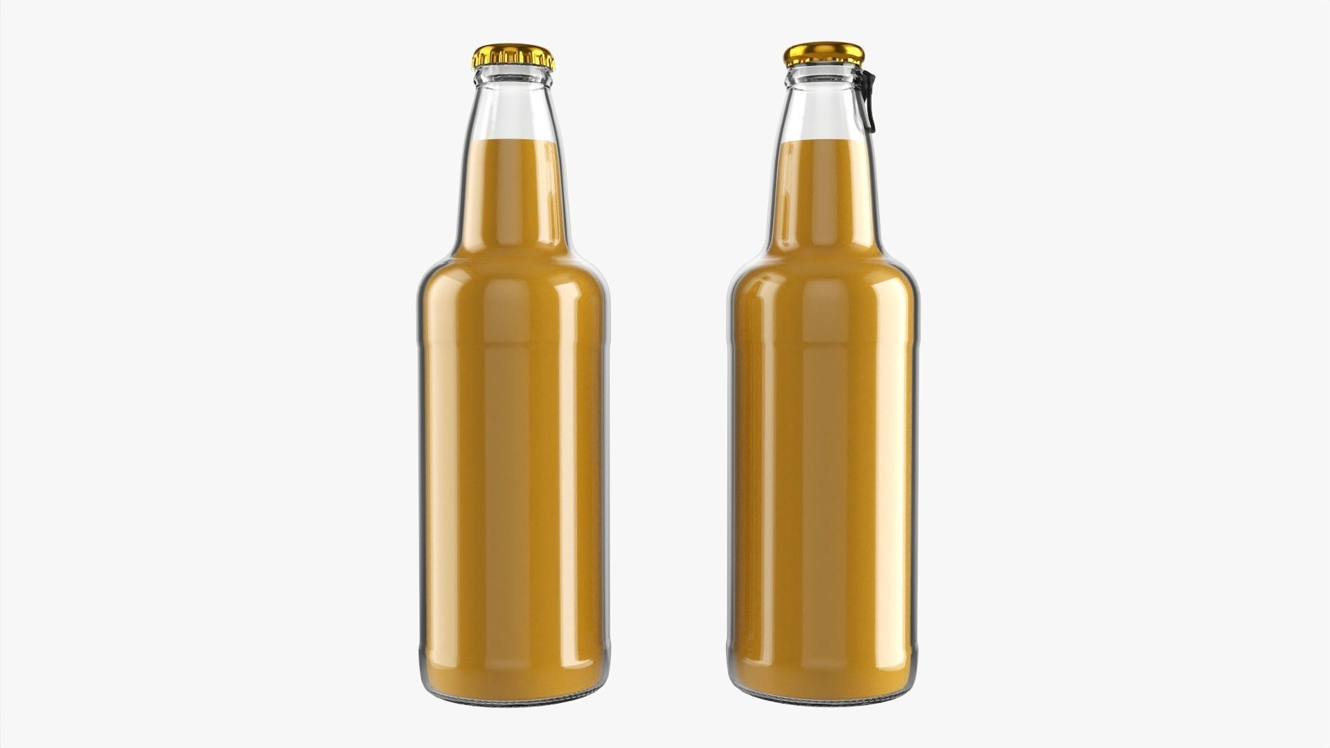 Glass soft drink soda water bottle 15 3D model_1