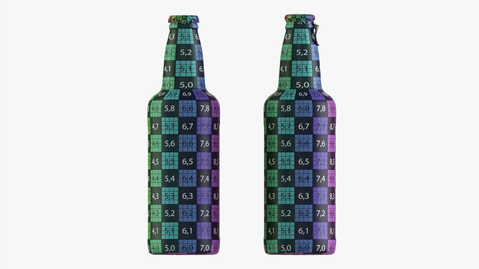 Glass soft drink soda water bottle 15 3D model_10