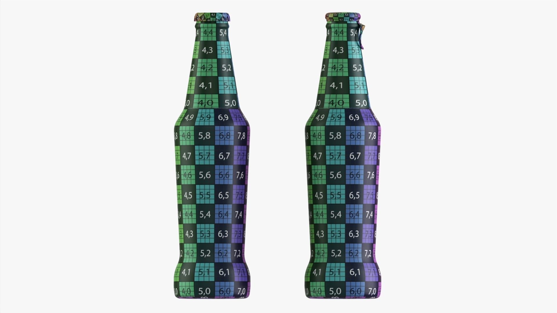 Glass soft drink soda water bottle 18 3D model_10