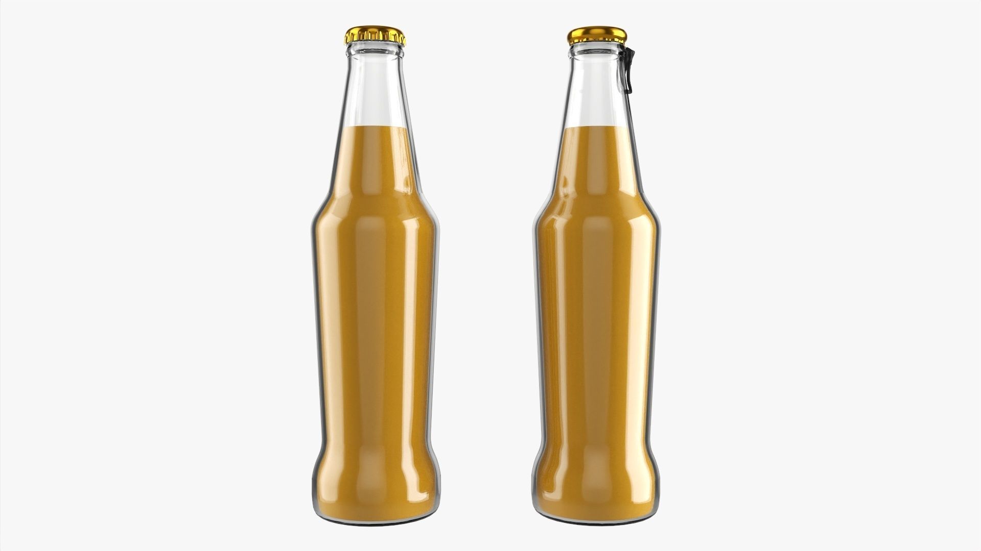 Glass soft drink soda water bottle 18 3D model_1