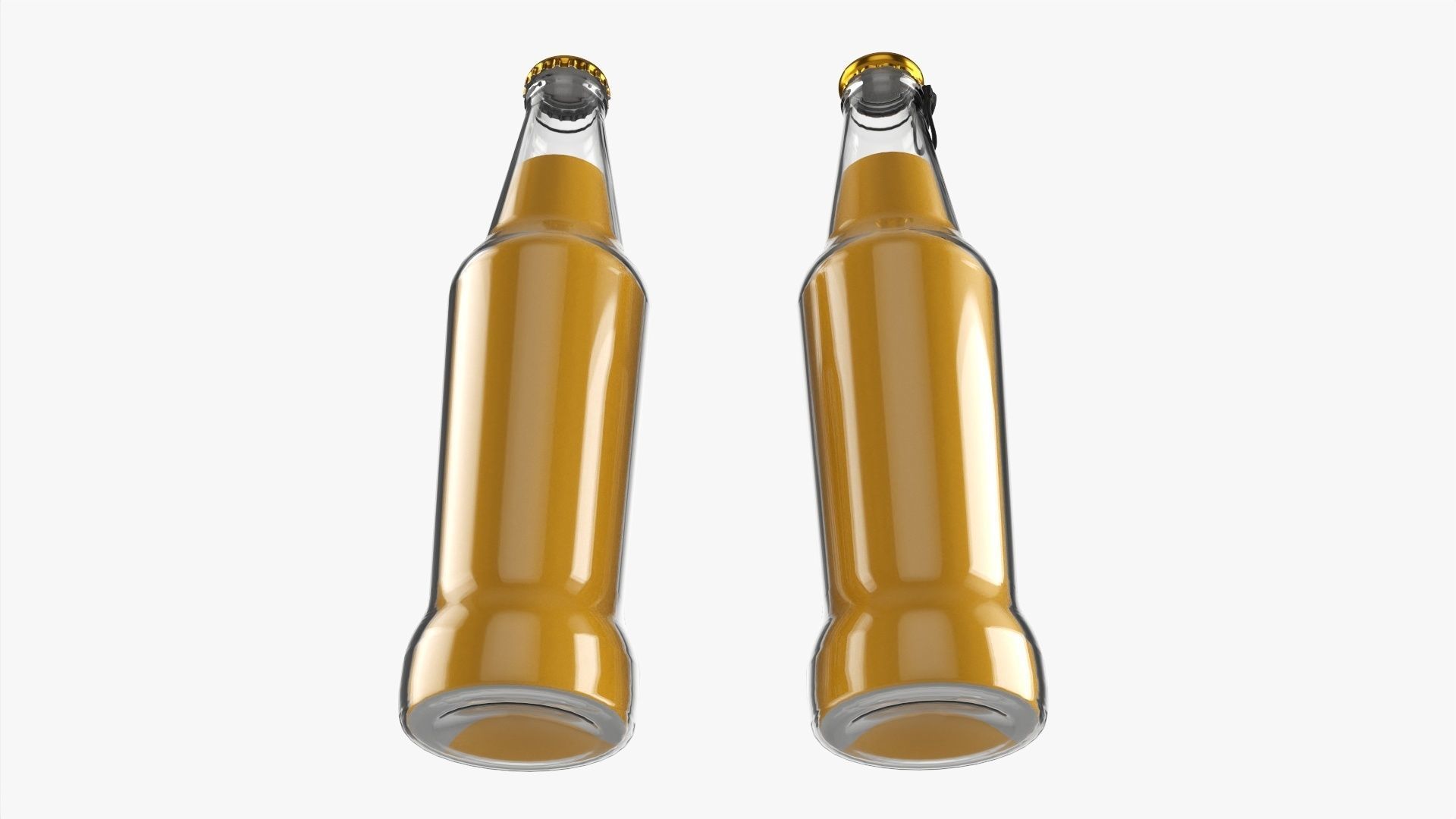 Glass soft drink soda water bottle 18 3D model_2