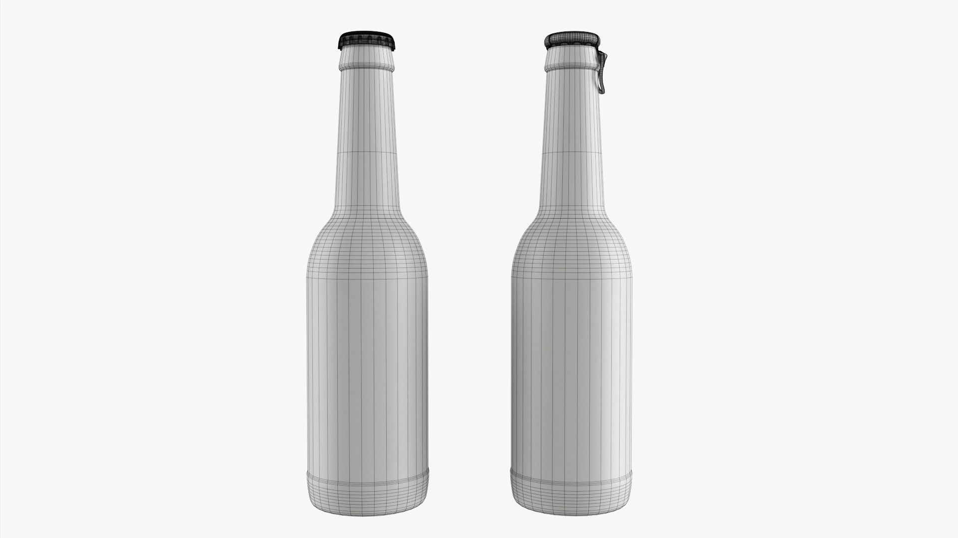 Glass soft drink soda water bottle 19 3D model_8