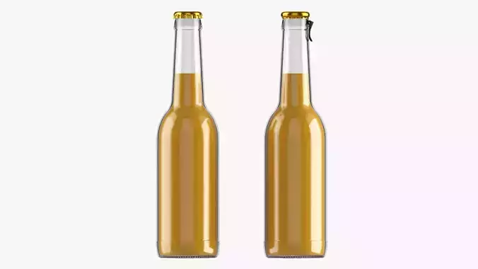 Glass soft drink soda water bottle 19 3D model