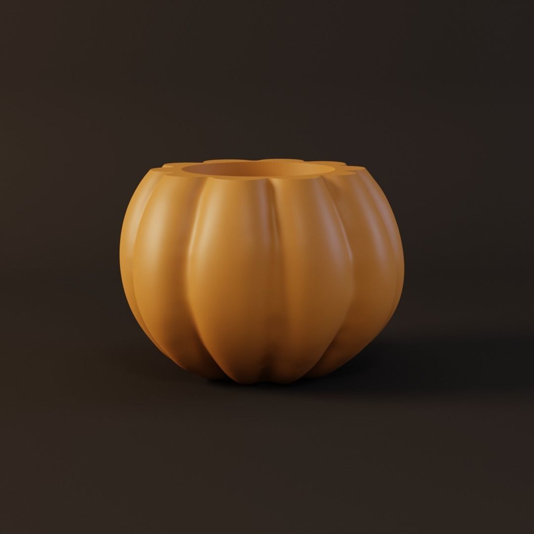 4 Halloween pumpkin candle holder 3D print model_4