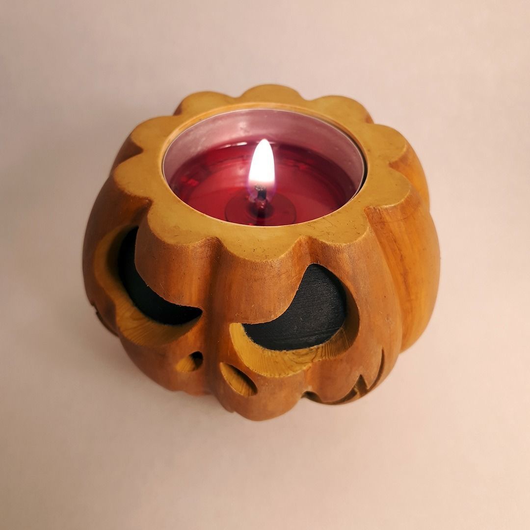 4 Halloween pumpkin candle holder 3D print model_6