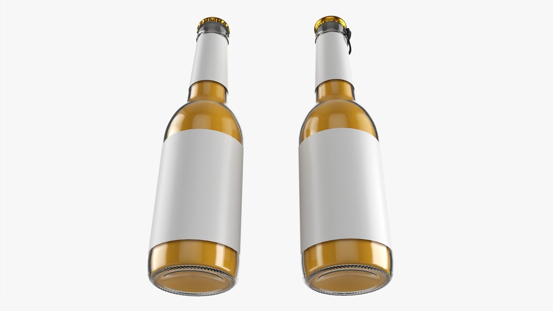 Glass soft drink soda water bottle 20 3D model_2