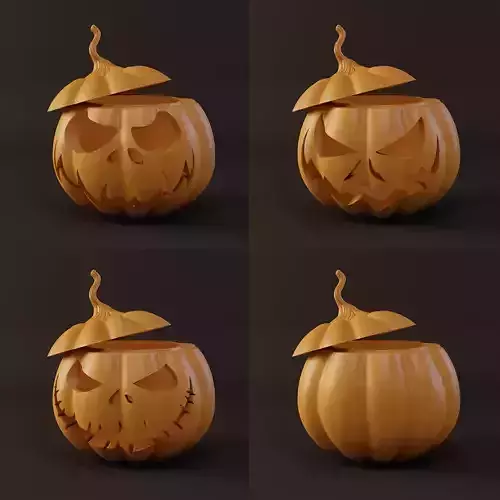 4 Halloween pumpkin boxes