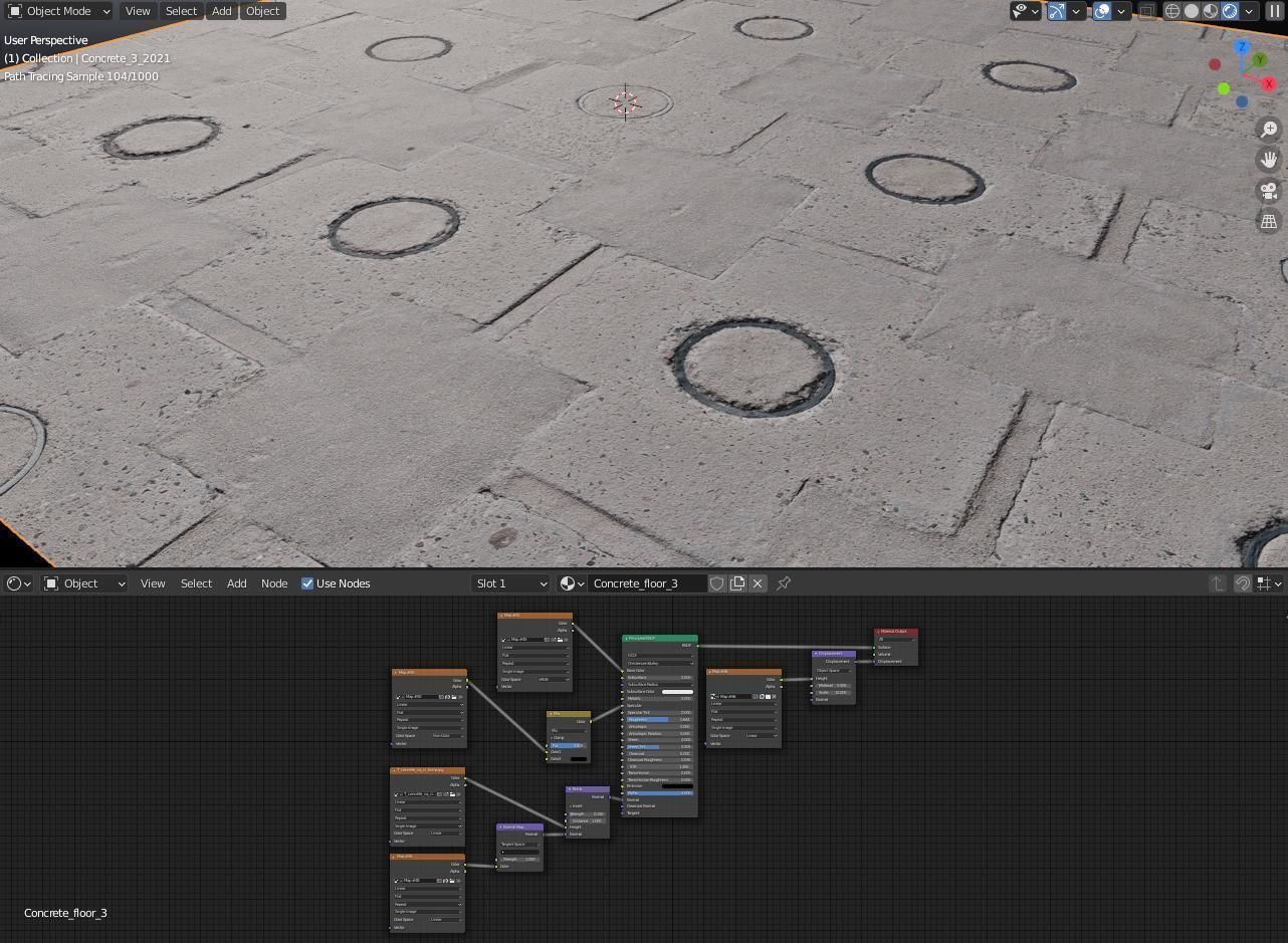 Ultra realistic Concrete floor Hq 3 3D model_6