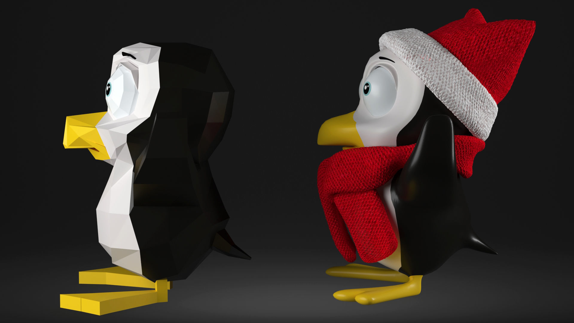 Penguin ti01 Low-poly 3D model_1