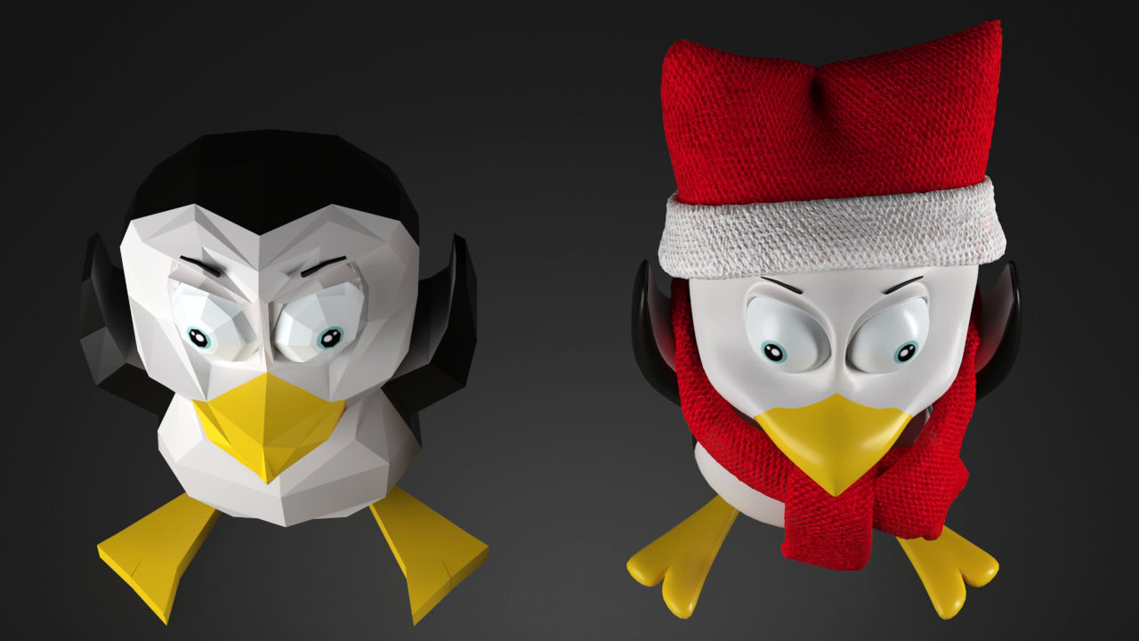 Penguin ti01 Low-poly 3D model_3