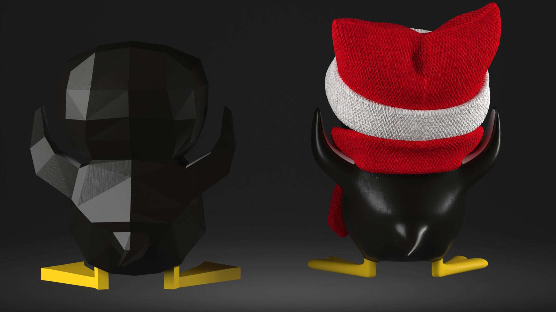 Penguin ti01 Low-poly 3D model_2