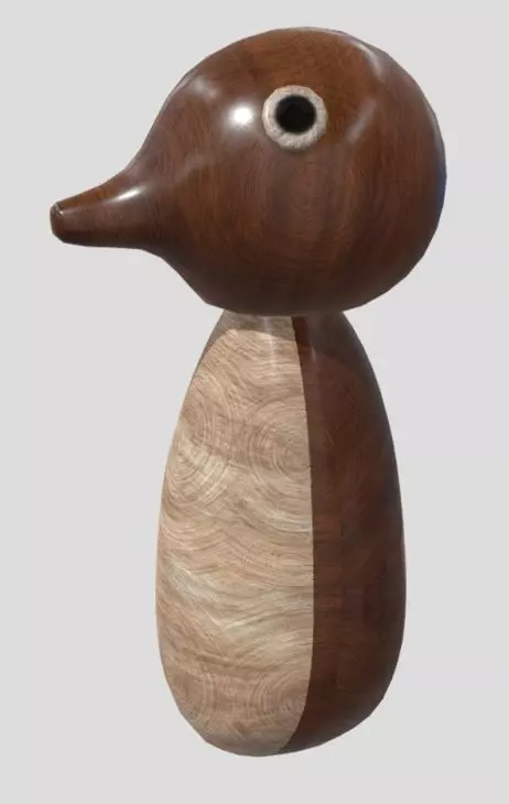wooden bird 3D model_0