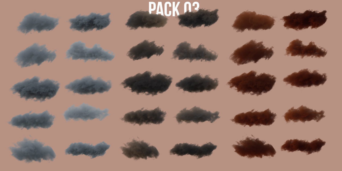 Fluffy Clouds Pack 03 and Cloud Node Shader for Blender Low-poly 3D model_5