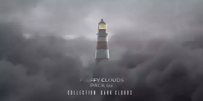 Fluffy Clouds Pack 03 and Cloud Node Shader for Blender Low-poly 3D model