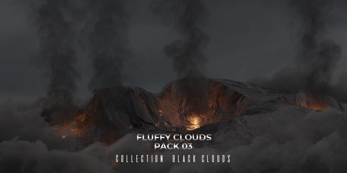 Fluffy Clouds Pack 03 and Cloud Node Shader for Blender Low-poly 3D model_8