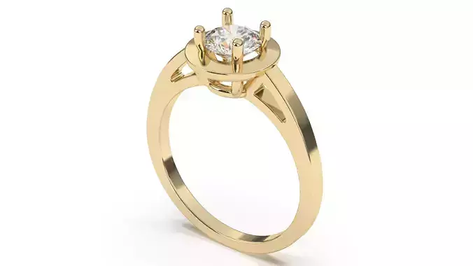 Four Round Shape Side Stone Diamond Engagement Ring 3D print model