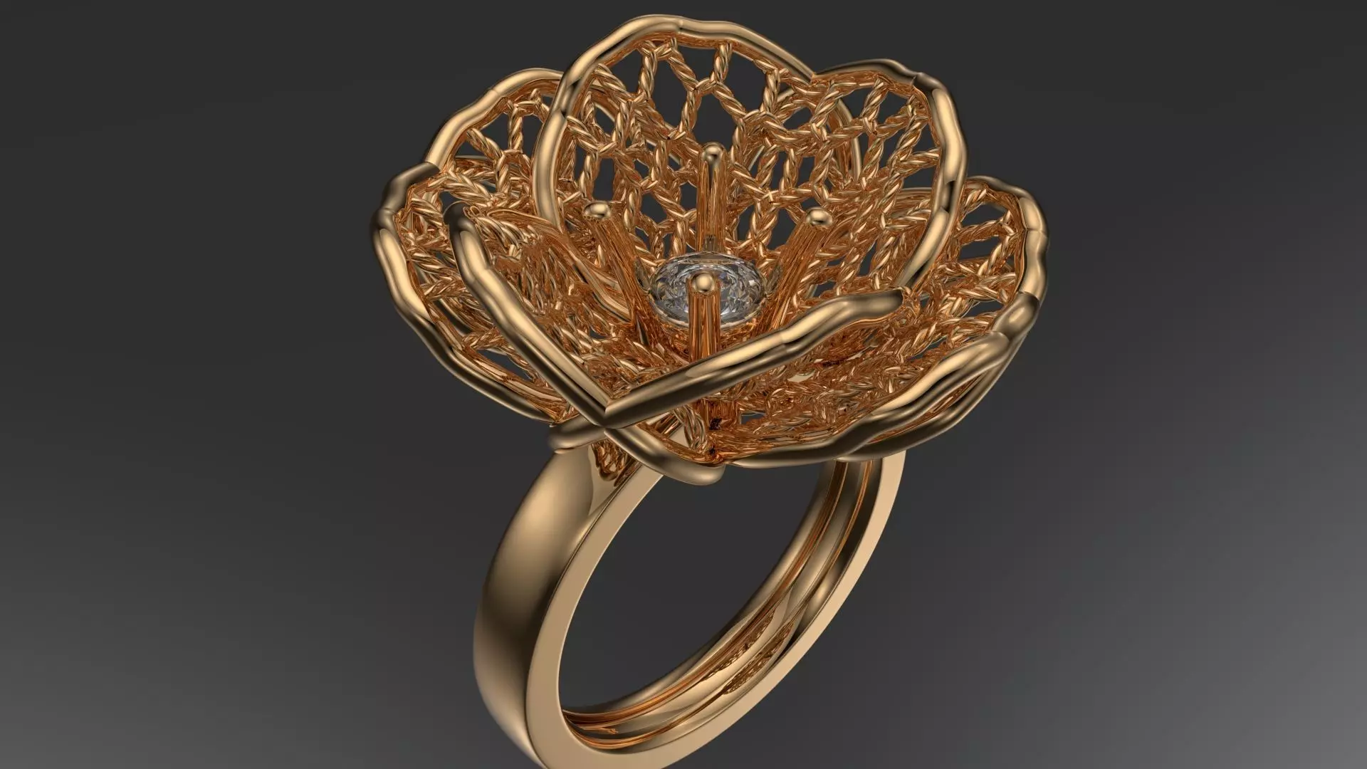Floring 3D model ring 3D print model