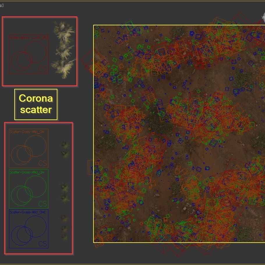 Meadow Lawn Grassland Set 003 3D model_5