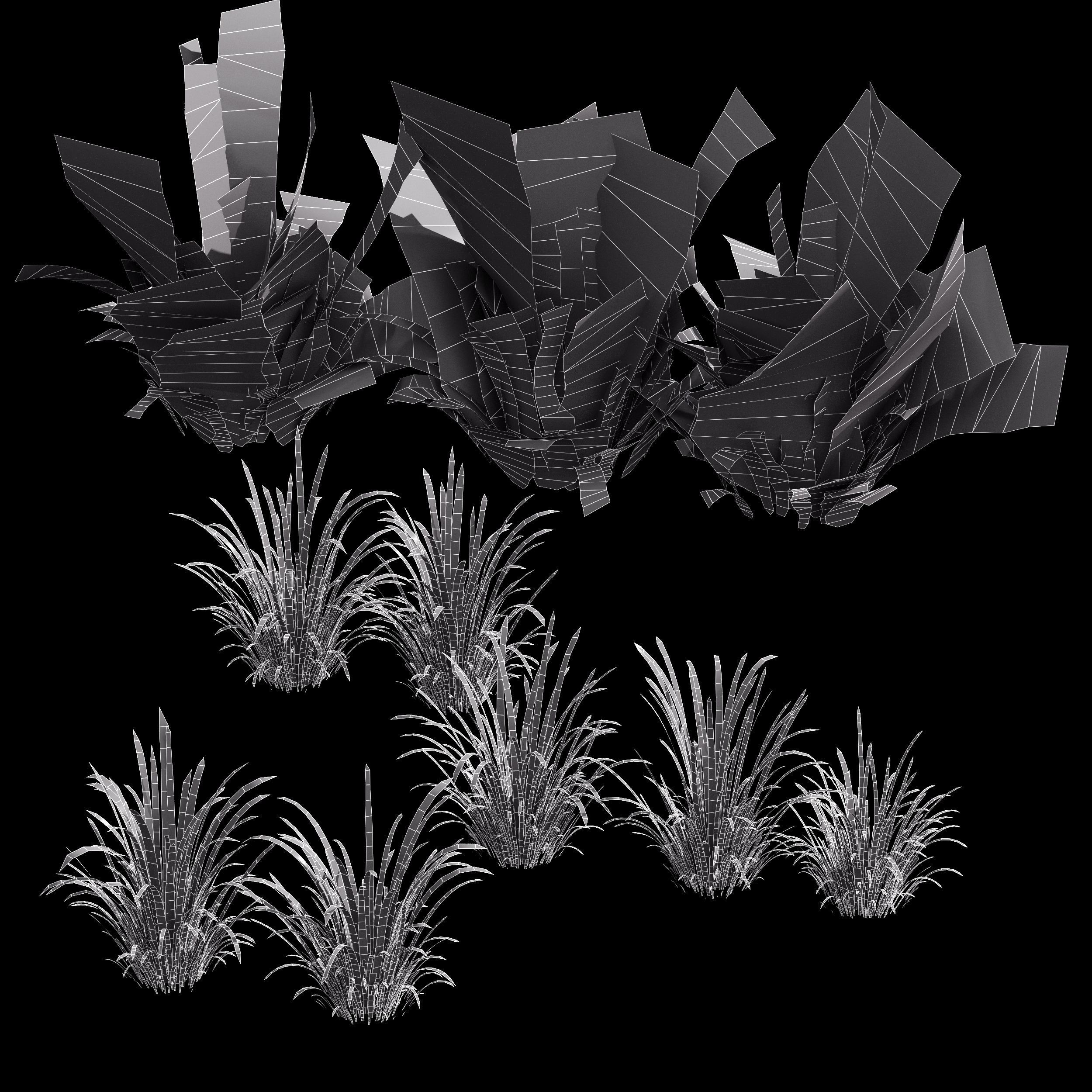 Meadow Lawn Grassland Set 003 3D model_4