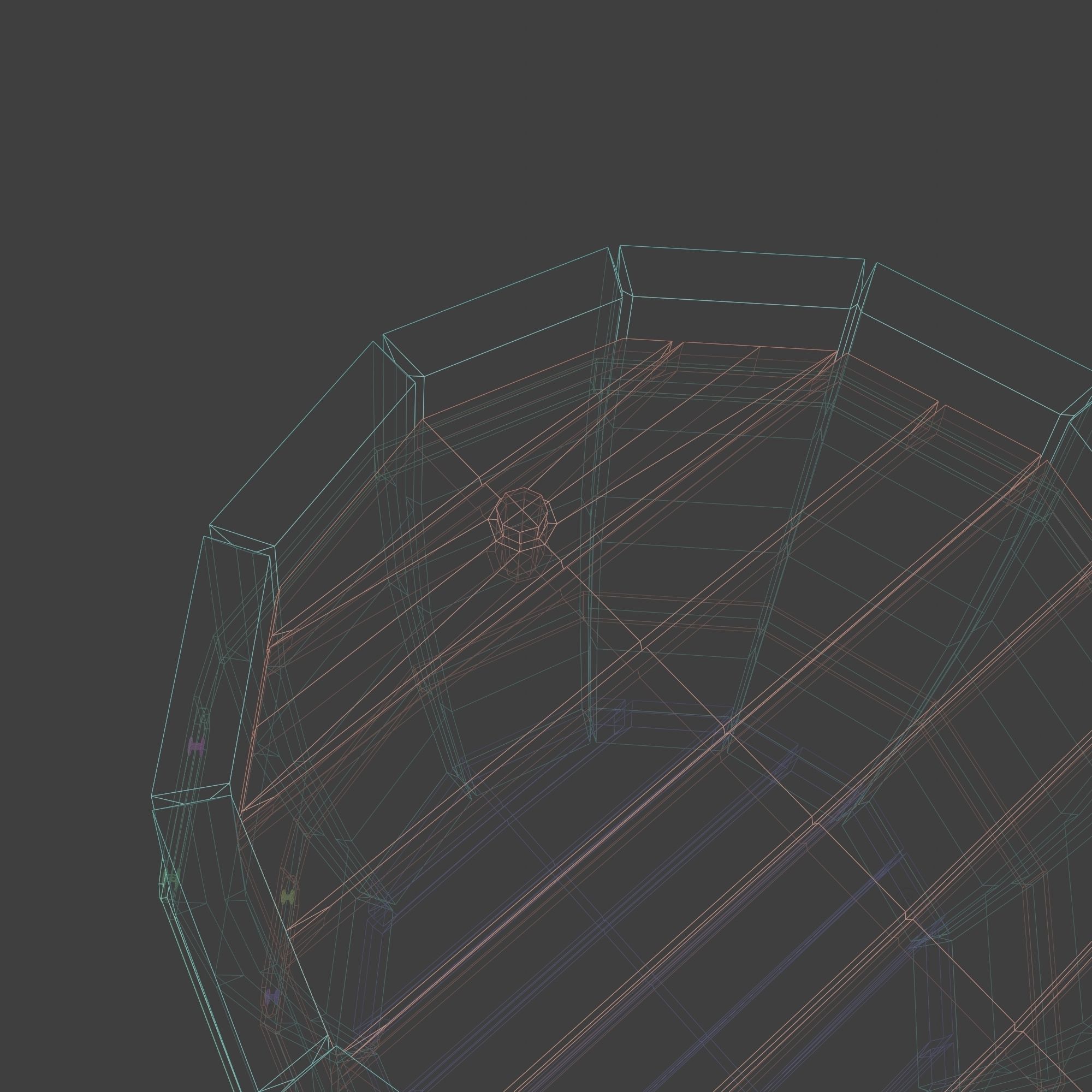 Wooden Barrel with Lids Rims Pins and Bung Low-poly 3D model_23