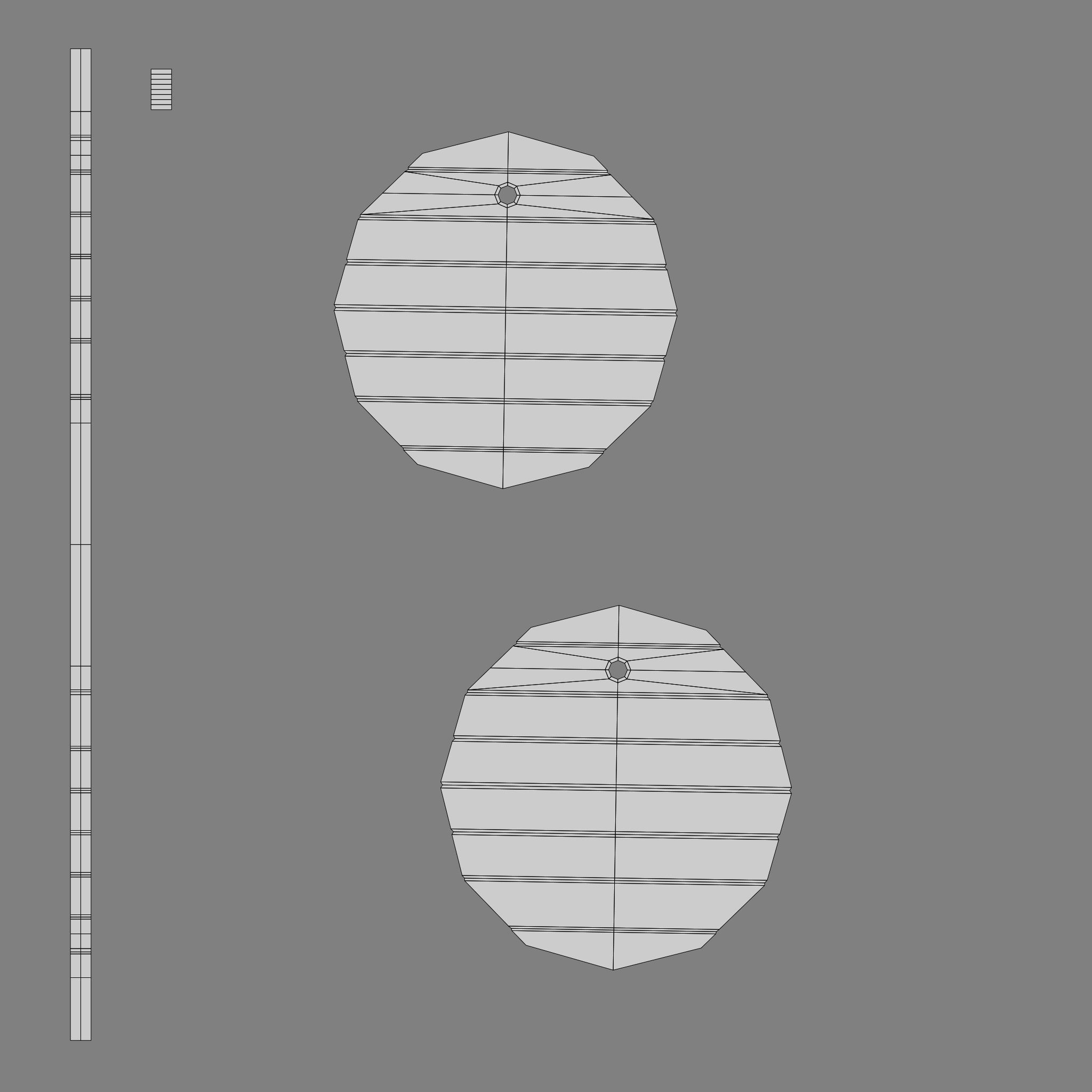 Wooden Barrel with Lids Rims Pins and Bung Low-poly 3D model_31
