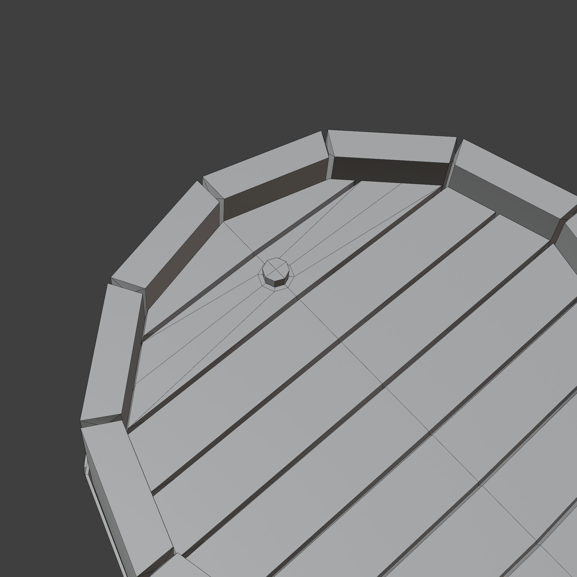 Wooden Barrel with Lids Rims Pins and Bung Low-poly 3D model_22