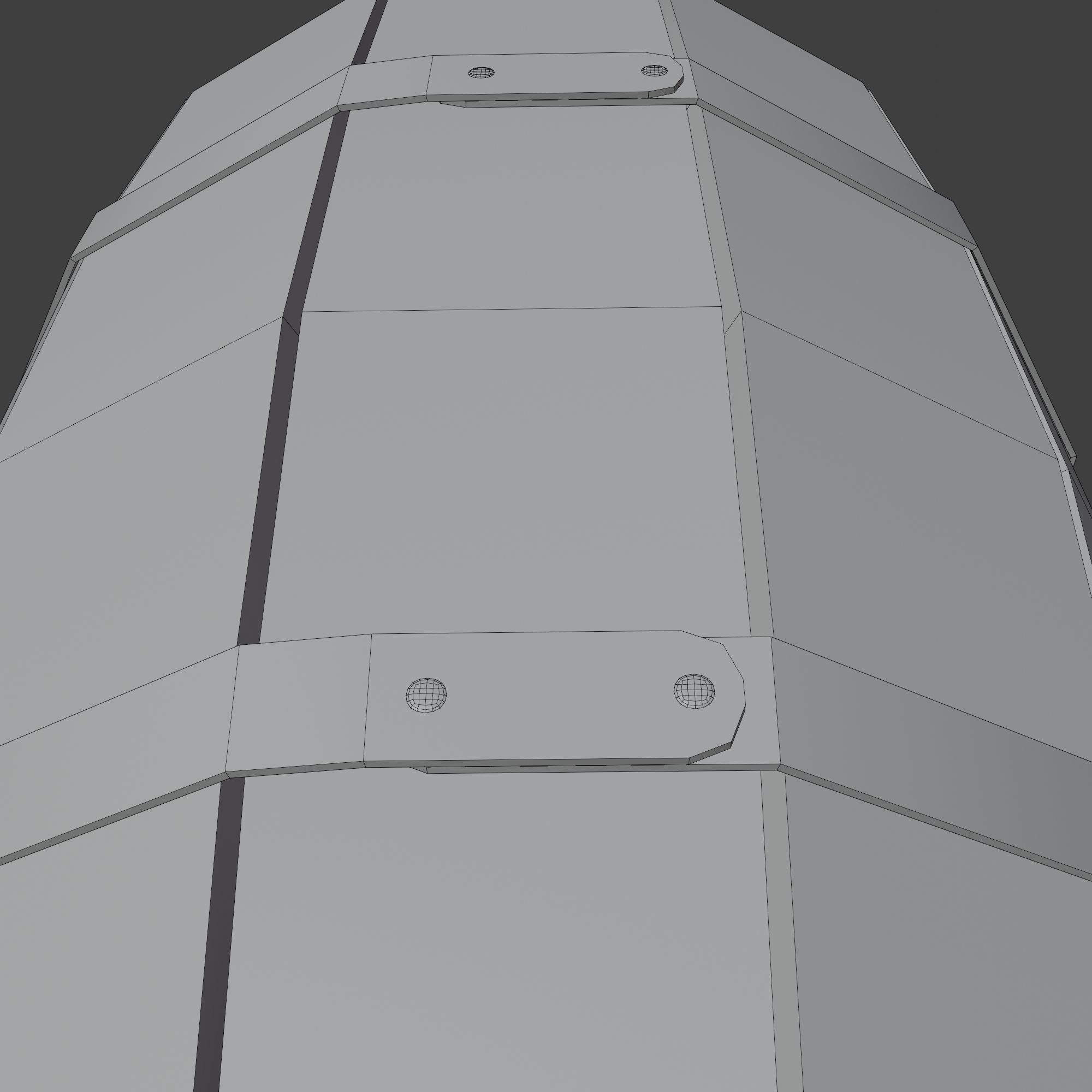 Wooden Barrel with Lids Rims Pins and Bung Low-poly 3D model_19