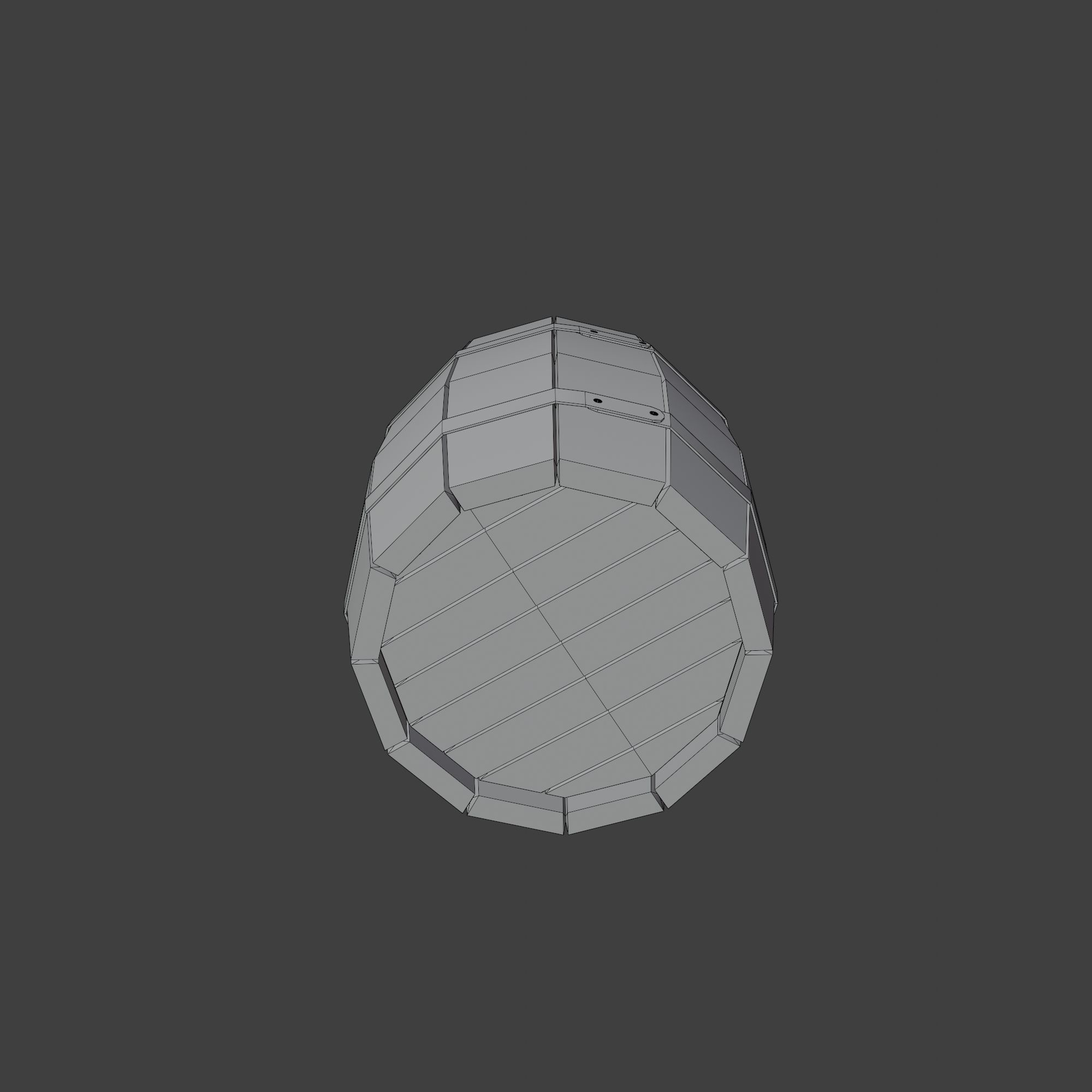 Wooden Barrel with Lids Rims Pins and Bung Low-poly 3D model_16