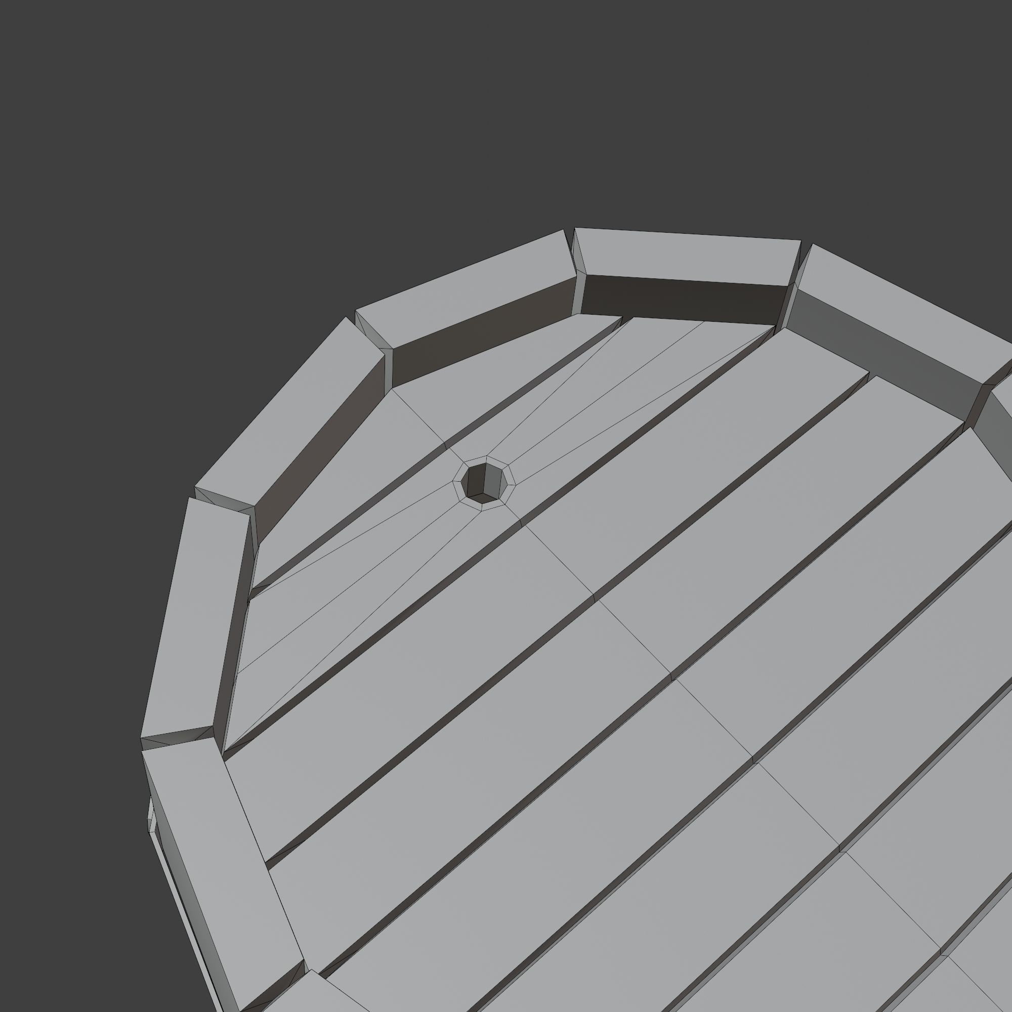 Wooden Barrel with Lids Rims Pins and Bung Low-poly 3D model_25