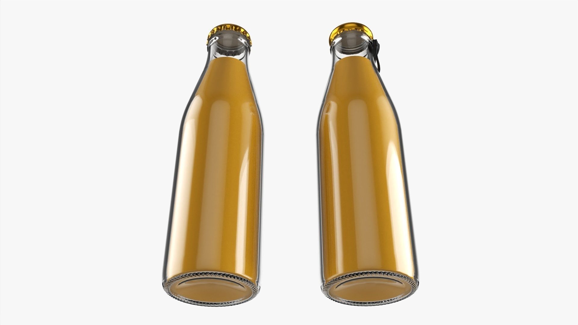 Glass soft drink soda water bottle 31 3D model_2