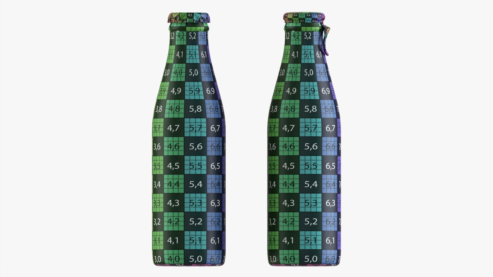 Glass soft drink soda water bottle 31 3D model_10