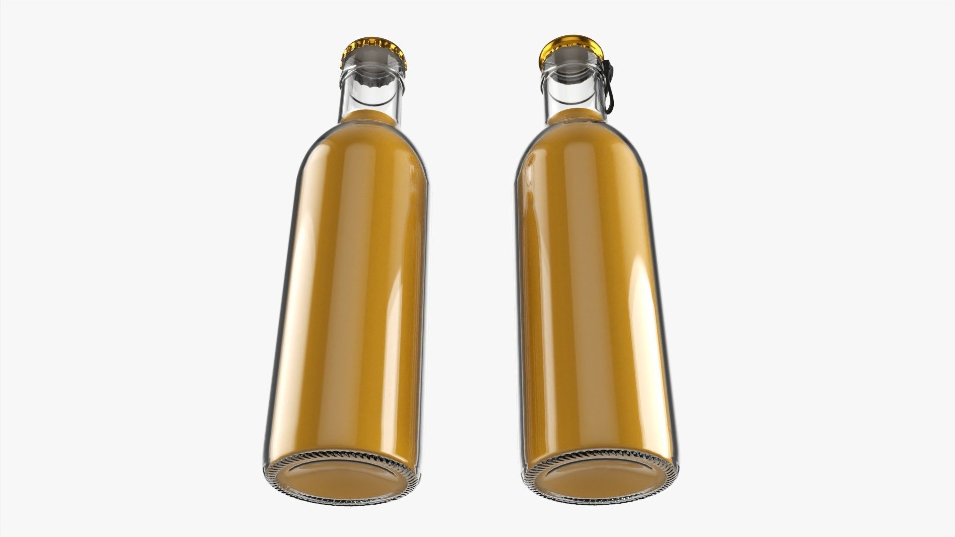 Glass soft drink soda water bottle 34 3D model_2