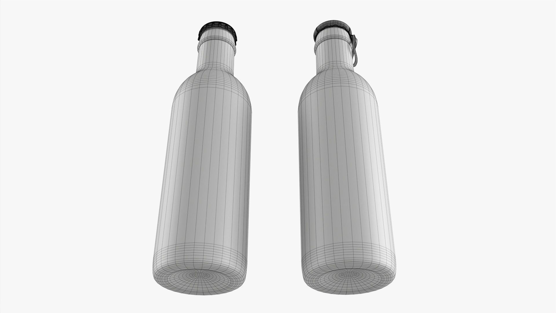 Glass soft drink soda water bottle 34 3D model_9