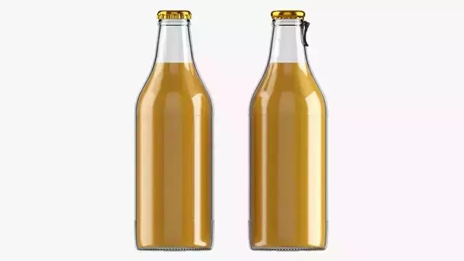 Glass soft drink soda water bottle 35 3D model