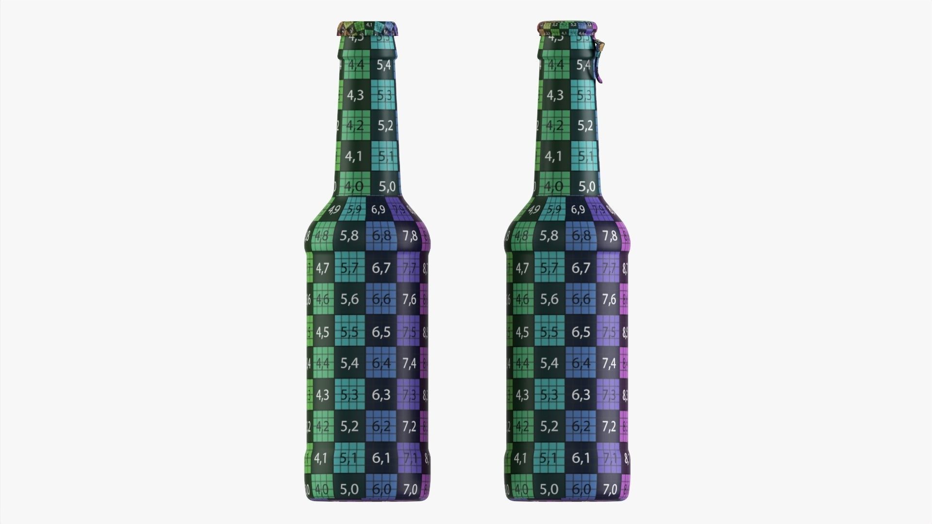 Glass soft drink soda water bottle 37 3D model_10