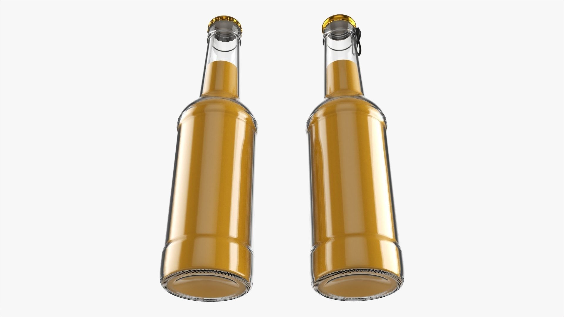 Glass soft drink soda water bottle 37 3D model_2