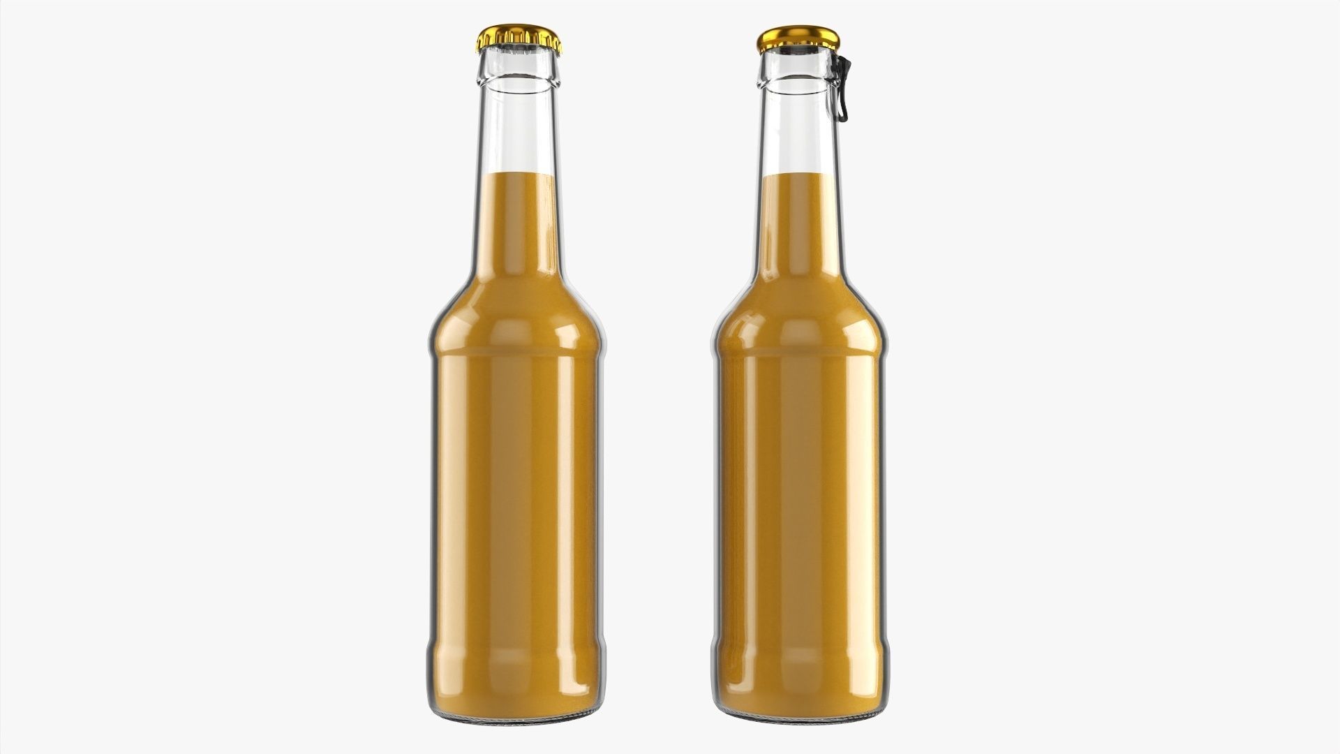 Glass soft drink soda water bottle 37 3D model_1