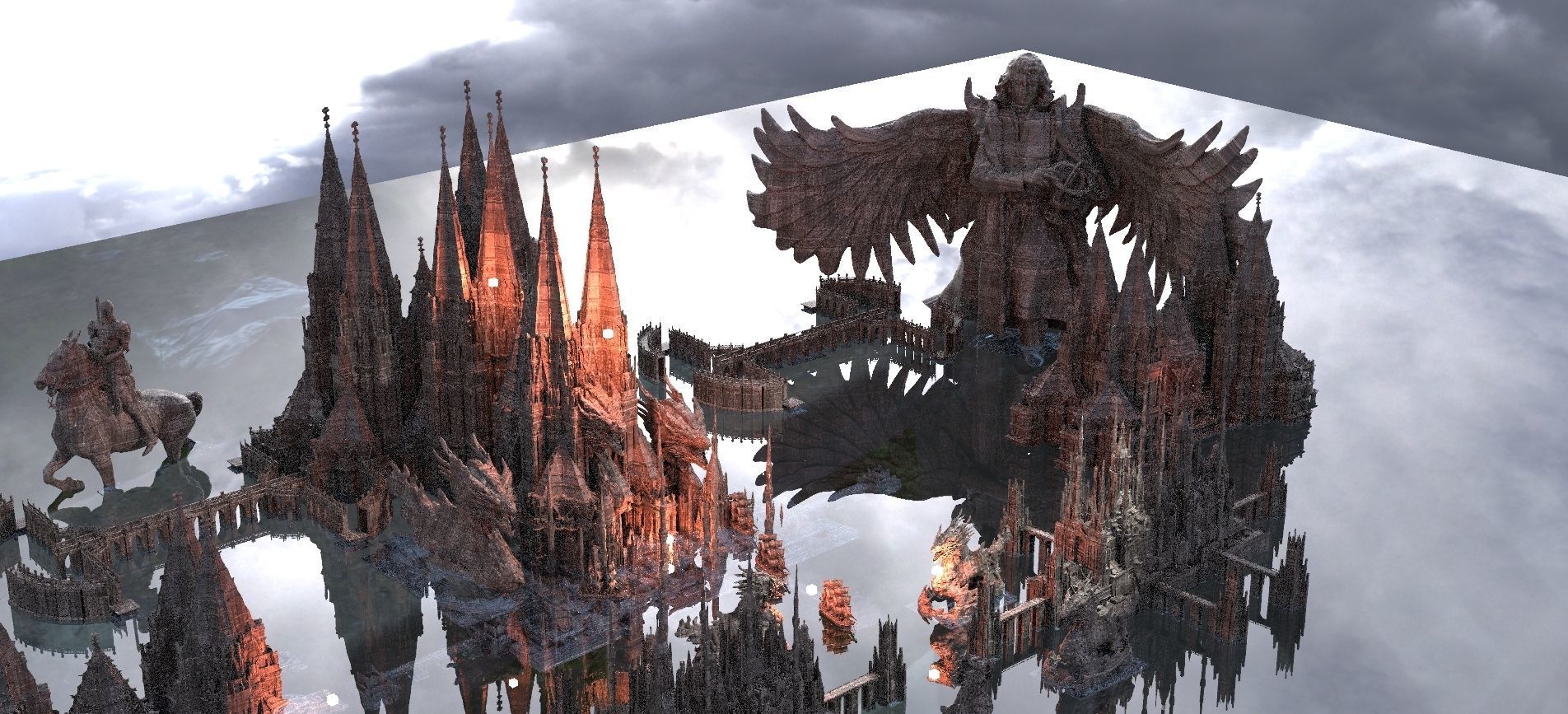 Arch Vampire city of Darkness Kit bash 3D model_2