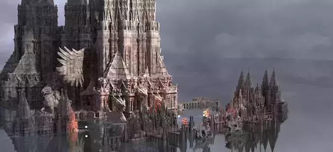 Hidden City of Dragons triangle The Fallen Dynasty Kit bash 3D model