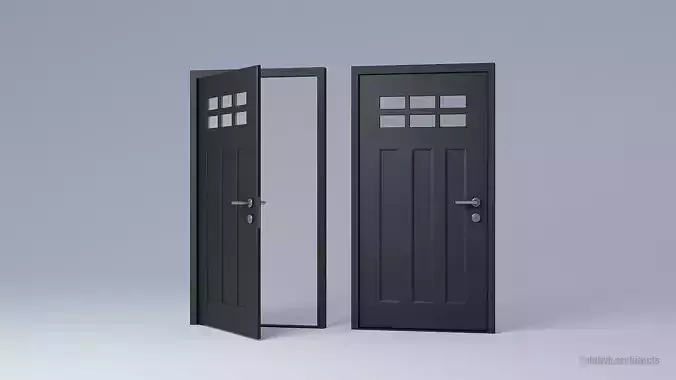 Front entrance door Free low-poly 3D model