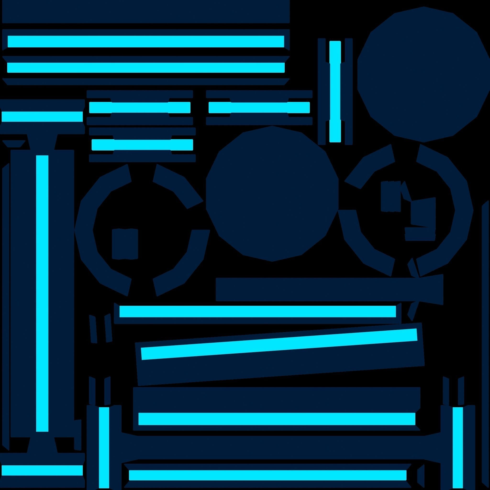 Illuminated Column Package Low Poly Low-poly 3D model_35