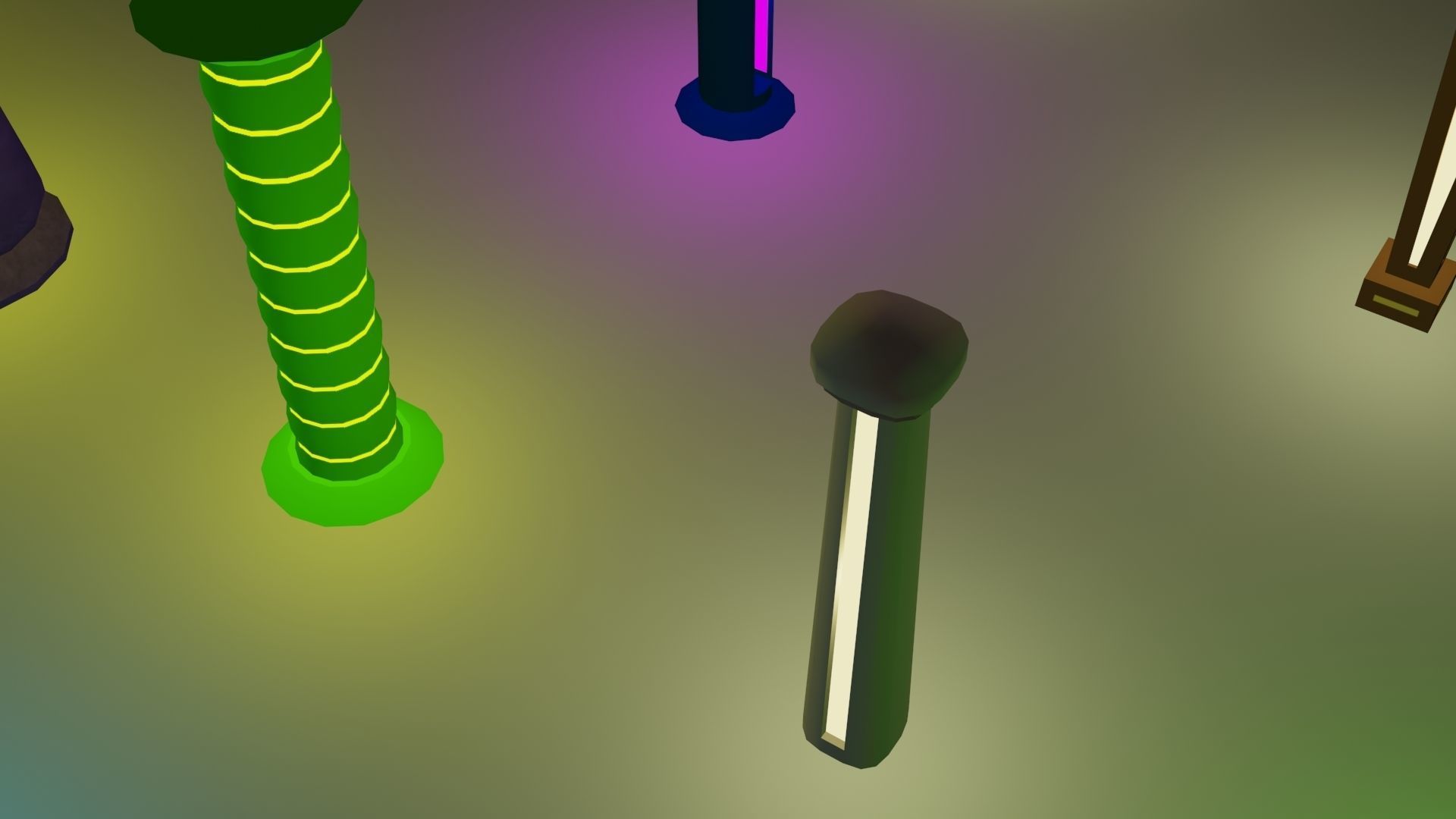 Illuminated Column Package Low Poly Low-poly 3D model_26